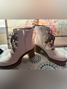 NEW-9  Lace-Up Zipper 3”heel 
 Ankle Boots - Y2K festival Bohemian